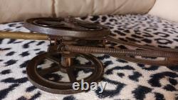 Jouet Ancien Metal Laiton Canon 26cm Fonctionnel
