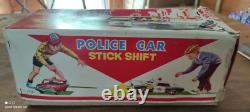 Jouet Ancien NOMURA/Police Car Stick Shift/jouet tôle ancien/old toy