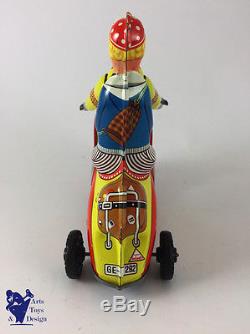 Jouet Ancien Technofix Ge 292 Scooter Friction Tin Toy Motorcycle C. 1950 21cm