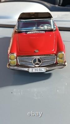 Jouet Ancien Tôle Alps Japan Mercedes 230sl Pagode Électrique 27cm Années 60