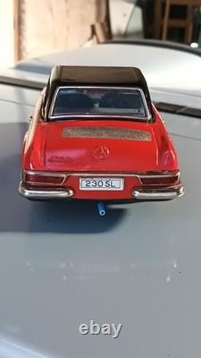 Jouet Ancien Tôle Alps Japan Mercedes 230sl Pagode Électrique 27cm Années 60