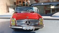 Jouet Ancien Tôle Alps Japan Mercedes 230sl Pagode Électrique 27cm Années 60
