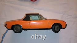 Jouet Ancien Tôle Bandai Japan Vw Porsche 914 Électrique Teleguidée