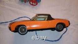 Jouet Ancien Tôle Bandai Japan Vw Porsche 914 Électrique Teleguidée