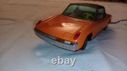 Jouet Ancien Tôle Bandai Japan Vw Porsche 914 Électrique Teleguidée