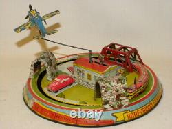 Jouet Ancien Tole Mecanique Vintage Honeymoon Express Tin Toy Marx Avion Train +