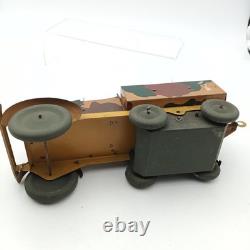 Jouet Ancien VÉBÉ camion transport de troupe Militaire Soldat Tôle vintage