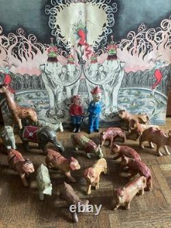 Jouet BON DUFOUR Cirque Animaux et personnages circa début 1900