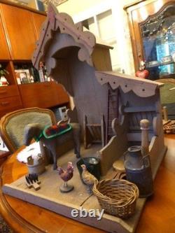 Jouet. Ecurie G LENOBLE avec nombreux accessoires dont un cheval, Rare