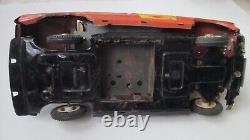 Jouet JOUSTRA tôle PEUGEOT 404 TAXI orange à restaurer ou pour pièces