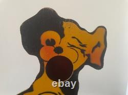 Jouet Jeu Ancien Art Forain Passe-boules Chien En Bois Peint Au Pochoir
