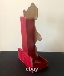 Jouet Jeu Ancien Art Forain Passe-boules Chien En Bois Peint Au Pochoir