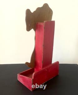 Jouet Jeu Ancien Art Forain Passe-boules Chien En Bois Peint Au Pochoir