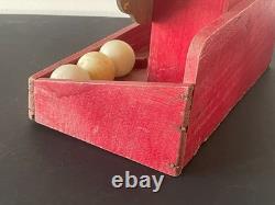 Jouet Jeu Ancien Art Forain Passe-boules Chien En Bois Peint Au Pochoir