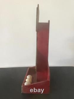 Jouet Jeu Ancien Art Forain Passe-boules Chien En Bois Peint Au Pochoir