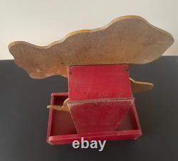 Jouet Jeu Ancien Art Forain Passe-boules Chien En Bois Peint Au Pochoir