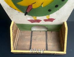 Jouet Jeu Ancien Art Forain Passe-boules En Bois Peint Au Pochoir Canard