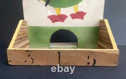 Jouet Jeu Ancien Art Forain Passe-boules En Bois Peint Au Pochoir Canard