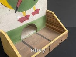 Jouet Jeu Ancien Art Forain Passe-boules En Bois Peint Au Pochoir Canard