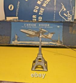 Jouet ancien rare Gyroscope tour eiffel MW Paris France vintage L'AVION ROTOR