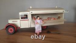 Jouet citroen renault grand camion au cochon rose original long 54 cm