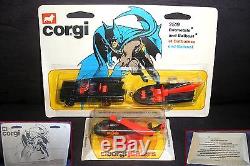 Jouet vintage Corgi Junior Batmobile Batboat et Batcopter sous blister