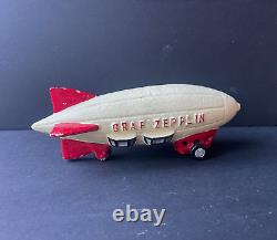 Jouet vintage rare Graf Zeppelin Zepplin fonte objet de collection dirigéable