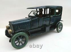 Karl Bub Limousine Voiture Tole Lithographiée Mecanique 31 Cm Germany 1920