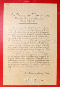 LA TERRE EN MORCEAUX NOUVEAU JEU DE CONSTRUCTION 1901 / jouet ancien