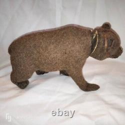 LG NODDING paper mache Teddy bear CANDYBOX/OURS ancien PAPIER MACHE HOCHANT 20cm