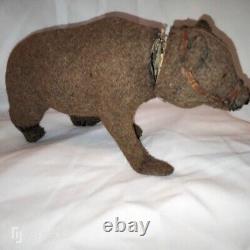 LG NODDING paper mache Teddy bear CANDYBOX/OURS ancien PAPIER MACHE HOCHANT 20cm