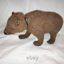 LG NODDING paper mache Teddy bear CANDYBOX/OURS ancien PAPIER MACHE HOCHANT 20cm