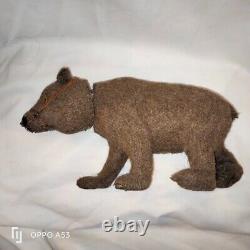 LG NODDING paper mache Teddy bear CANDYBOX/OURS ancien PAPIER MACHE HOCHANT 20cm