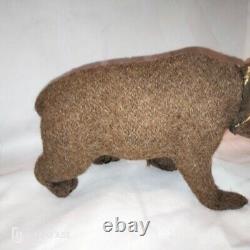 LG NODDING paper mache Teddy bear CANDYBOX/OURS ancien PAPIER MACHE HOCHANT 20cm