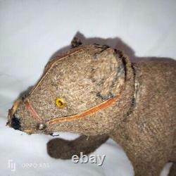 LG NODDING paper mache Teddy bear CANDYBOX/OURS ancien PAPIER MACHE HOCHANT 20cm