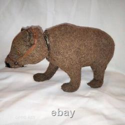 LG NODDING paper mache Teddy bear CANDYBOX/OURS ancien PAPIER MACHE HOCHANT 20cm