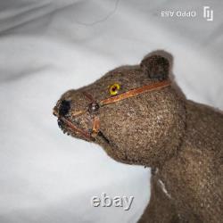 LG NODDING paper mache Teddy bear CANDYBOX/OURS ancien PAPIER MACHE HOCHANT 20cm