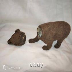 LG NODDING paper mache Teddy bear CANDYBOX/OURS ancien PAPIER MACHE HOCHANT 20cm