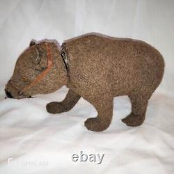 LG NODDING paper mache Teddy bear CANDYBOX/OURS ancien PAPIER MACHE HOCHANT 20cm