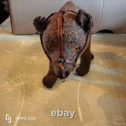 LG NODDING paper mache Teddy bear CANDYBOX/OURS ancien PAPIER MACHE HOCHANT 20cm