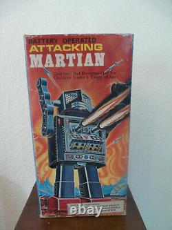 LOT 2 ROBOTS TOLE ET PLASTIQUE-S. H HORIKAWA GEAR-ATTAKING MARTIAN-1960s/1970s