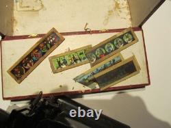 Lanterne magique cinematrographe Lapierre Carré 1890+plaques+boite origine