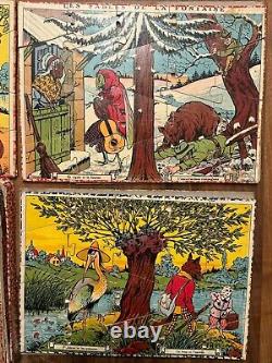 Les FABLES DE LA FONTAINE & Jouet & Jeu Ancien & Puzzle & Loup, Agneau, Cigale