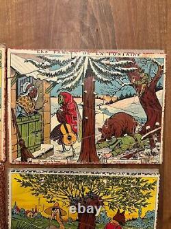 Les FABLES DE LA FONTAINE & Jouet & Jeu Ancien & Puzzle & Loup, Agneau, Cigale