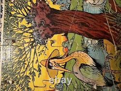 Les FABLES DE LA FONTAINE & Jouet & Jeu Ancien & Puzzle & Loup, Agneau, Cigale