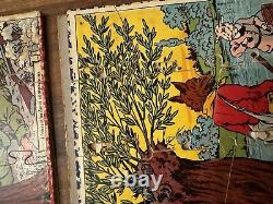 Les FABLES DE LA FONTAINE & Jouet & Jeu Ancien & Puzzle & Loup, Agneau, Cigale