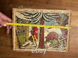 Les FABLES DE LA FONTAINE & Jouet & Jeu Ancien & Puzzle & Loup, Agneau, Cigale