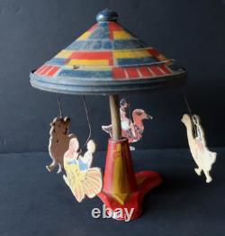 Les Jouets Migault Manége aux Animaux Tole Peinte 32x24Cm 1920 LJM