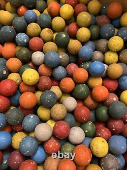 Lot Anciennes Billes de Terre de Couleur Environ 4kg 700 / 800 Billes 15mm