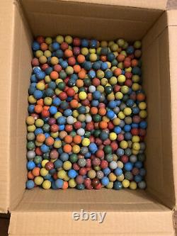 Lot Anciennes Billes de Terre de Couleur Environ 4kg 700 / 800 Billes 15mm